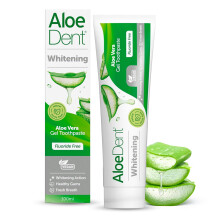 Aloe Dent Whitening Aloe Vera Toothpaste Fluoride Free, Natural Action, Vegan, Cruelty Free , SLS Free, Naturally White, Healthy Gums , 100 ml