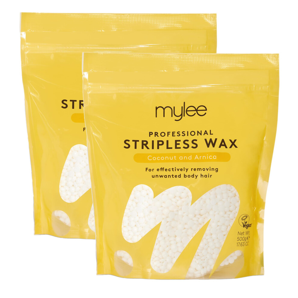 Mylee Professional Hard Wax Beads 1Kg, Stripless Depilatory Waxing Pellets Solid Film Beans No Strip Needed, Painless Gentle Hair Removal Of Full Bod