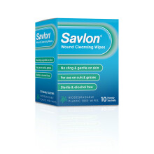 Savlon Wound Cleansing Wipes, Alcohol Free, Cleaning Wipes for Wounds, Pack of 10 Wipes, Gentle, for Cuts and Grazes, Sterile, Alcohol Free, Biodegra