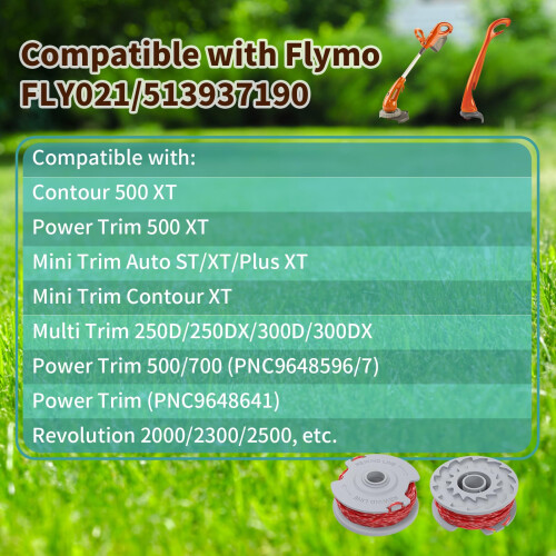 Strimmer Wire, 4 PCS Strimmer Spool Line Compatible with Flymo FLY021/513937190 1