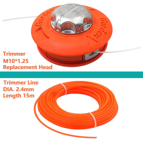 Zeqeey Grass Trimmer Replacement Spool Head M10 x 1.25 Left-hand Thread with 15m 2