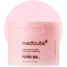 medicube Salmon DNA PDRN Pink Collagen Jelly Pad | Korean Gel Toner Pads with Niacinamide, Madecassoside, Retinol | Soothing, Radiance & Uneven Skin