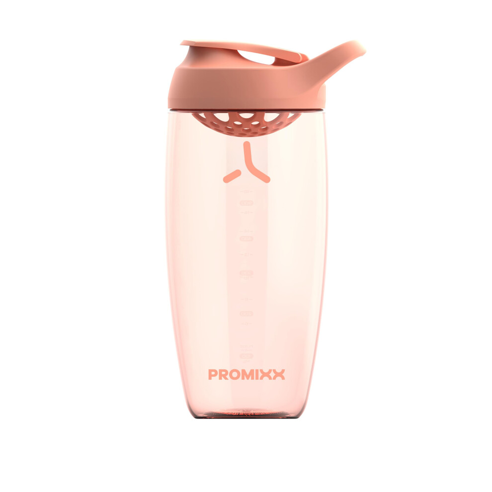 Promixx Coral Pursuit Protein Shaker Bottle - Premium Shaker For Protein Shakes - Lifetime Durability, Leakproof, Odourless - 700Ml / 24Oz (Coral)