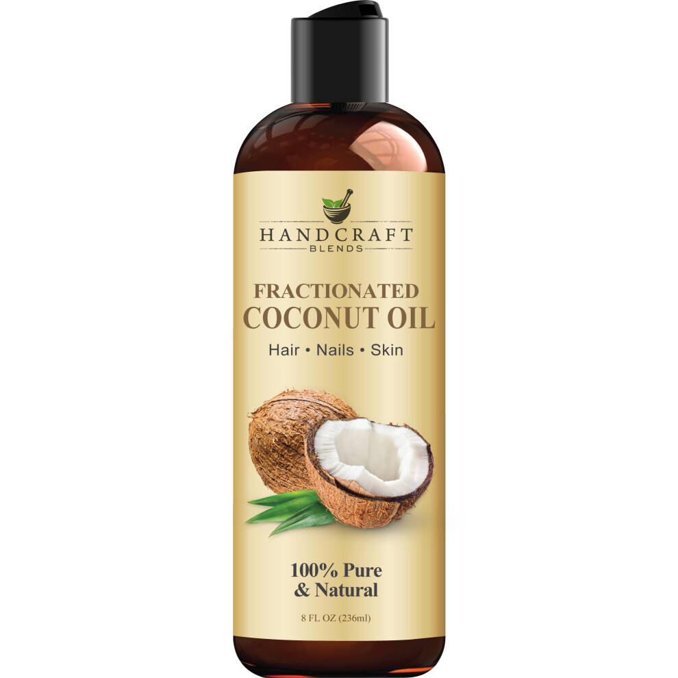 Handcraft Blends Fractionated Coconut Oil - 236 Ml - 100% Pure And Natural - Premium Grade Carrier Oil - Hair And Body Oil - Massage Oil - Hexane-Fre
