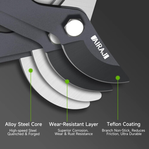 AIRAJ 43-60cm Telescopic Bypass Tree Loppers, Extendable & Extending Garden Lopp 2