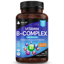 Vitamin B Complex - 365 Small Tablets - All 8 B Vitamins B1-B2-B3-B5-B6-B12, (1