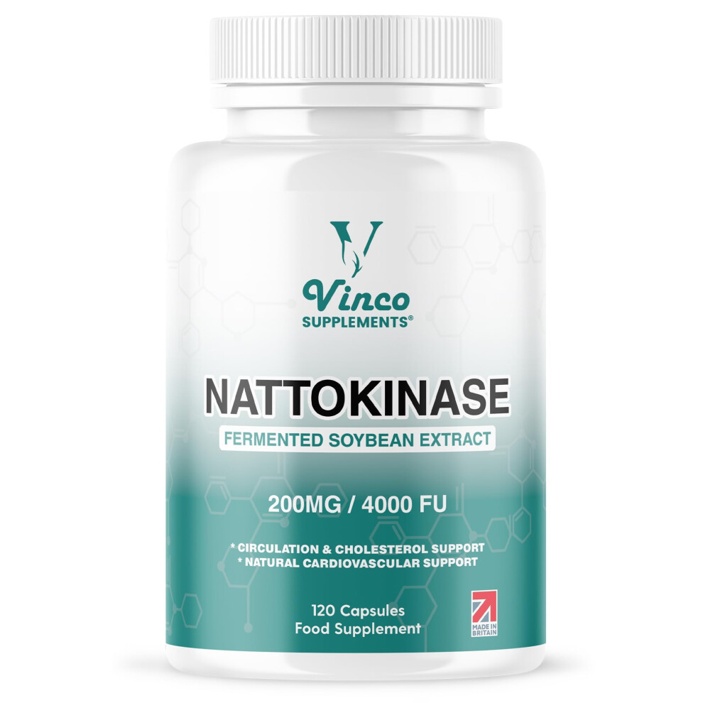 Vinco Supplements Vinco Nattokinase 200Mg 4000Fu Â 120 Capsules Â High Strength Japanese Natto Enzyme Â Supports Heart Health, Blood Flow, Circulation And Blood P