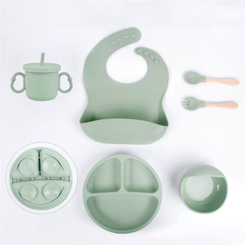 Silicone Baby Matningsset, Avvänjningsutrustning för 6+ Månader, Blå 1