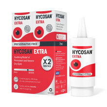 Hycosan Extra - Twin Pack - Eye Drops with Hyaluronic Acid for Soothing Relief of Severe and Persistent Dry Eyes - Contact Lens Compatible - Preserva