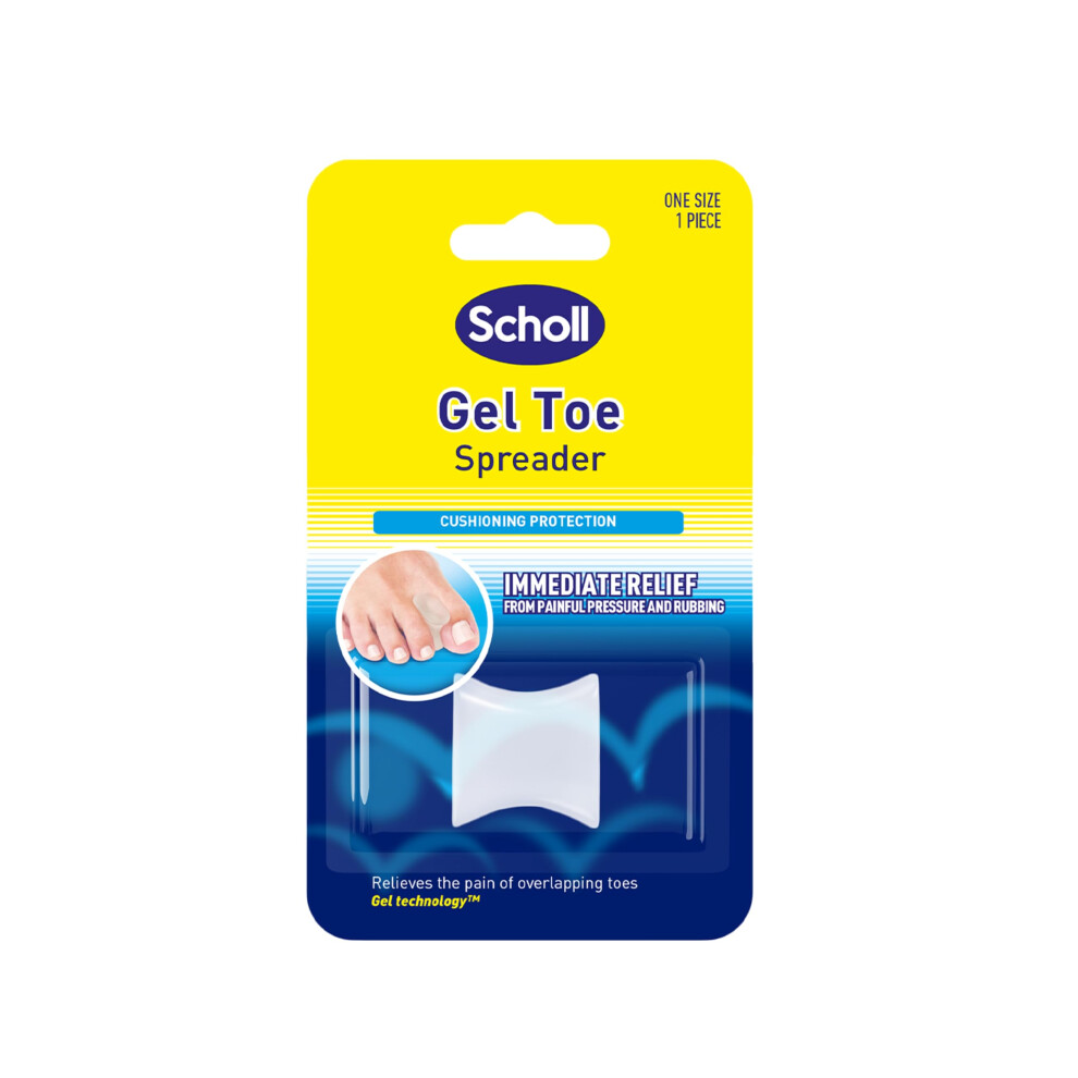 Dr. Scholl's Scholl Gel Big Toe Spreader - Toe Separator Spacer For Overlapping Toes, Immediate Pain Relief From Rubbing And Pressure Of Overlapping Toes, Toe Pro