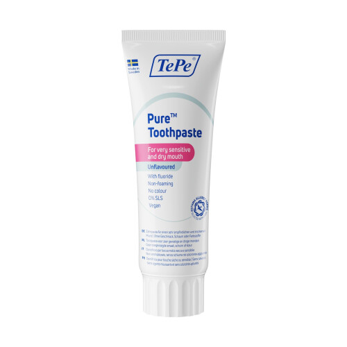 Tepe TePe Pure Toothpaste, unflavoured, Very Gentle Everyday Fluoride Toothpaste for