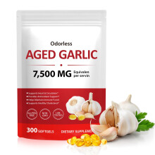 Aged Garlic Extract Softgels | Odorless Garlic, 15:1 Extract & Low-Temp 2-Year Aging for Heart/Circulation Health/Immune Support, Rich in Antioxidant