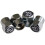 MG Black and Silver Chrome Wheel Valve Dust Caps 3