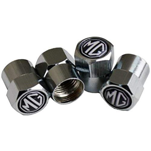 MG Black and Silver Chrome Wheel Valve Dust 2