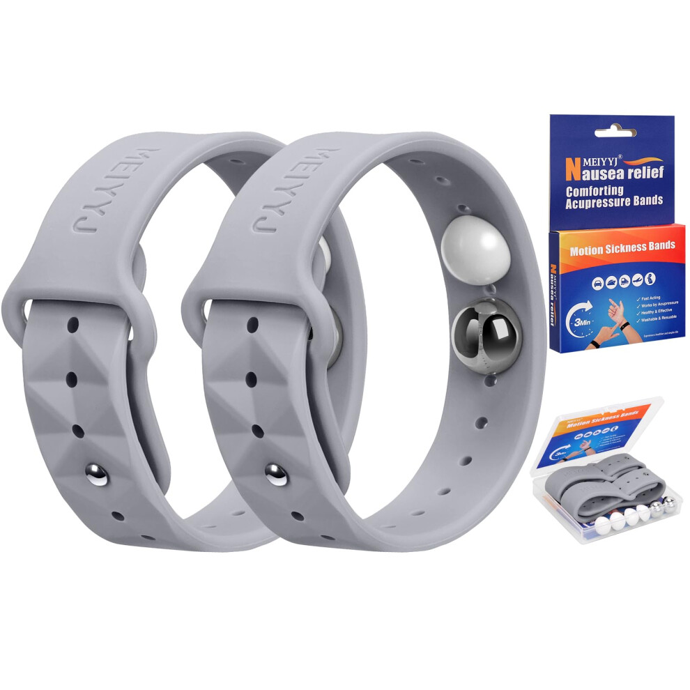 Meiyyj Travel Sickness Bands For Adults And Kid Adjustable Acupressure Anti Nausea Wristbands For Motion & Morning Sickness Relief Bands For Pregnant