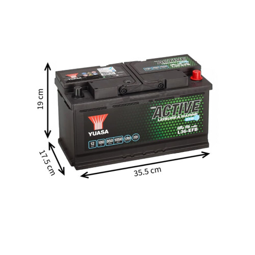 Yuasa L36-EFB 12V 100Ah 850CCA EFB High Performance Leisure 1