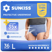SUNKISS Ultra Thin Incontinence Pants for Men, Super Soft & Breathable, Disposab