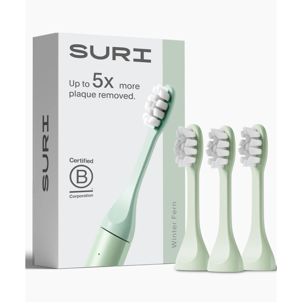 Suri Recyclable Plant-Based, Electric Toothbrush Heads - Long Lasting Replacemen