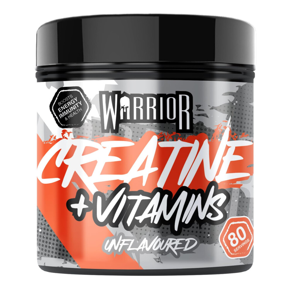 Warrior Creatine Monohydrate 360G (80 Servings) – Creatine Powder + Multivitamin With Magnesium & Vitamin D – All-In-One Gym & Sports Performance