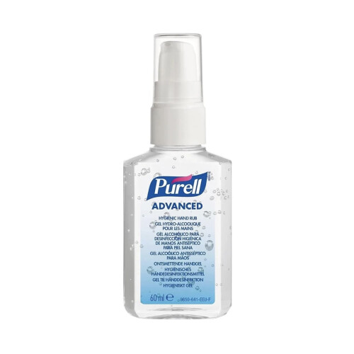 Purell PURELL ADVANCED HAND SANITISER GEL 60mL, Portable Pump Bottle. Hand