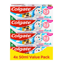 Colgate Kids Toothpaste Multipack 0-2 Years 4 x 50ml – gentle milk teeth toothpaste – contains dentist-recommended level of fluoride – 0% artifi