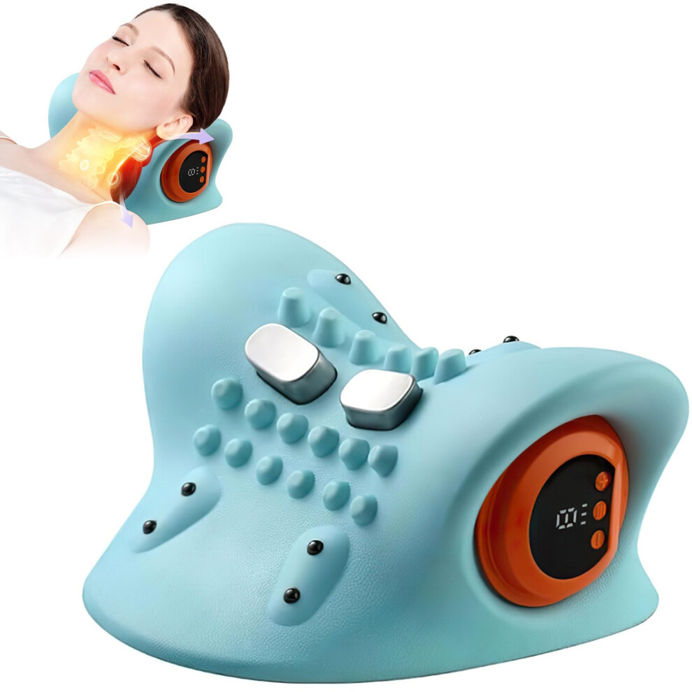 Kouamor Neck Massagers, Neck Massager Relaxer, Heated Pillow, Neck Stretcher For Neck Pain, Heating And Vibration, Rechargeable Cervical Necks Massager, Neck