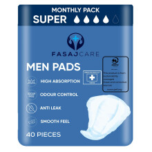 40 x Super Incontinence Pads Men | Mens Incontinence Pads | Pad for Men | High Absorption & Smooth Feel | Male Incontinence Pad | Size 27x21 cm | (2