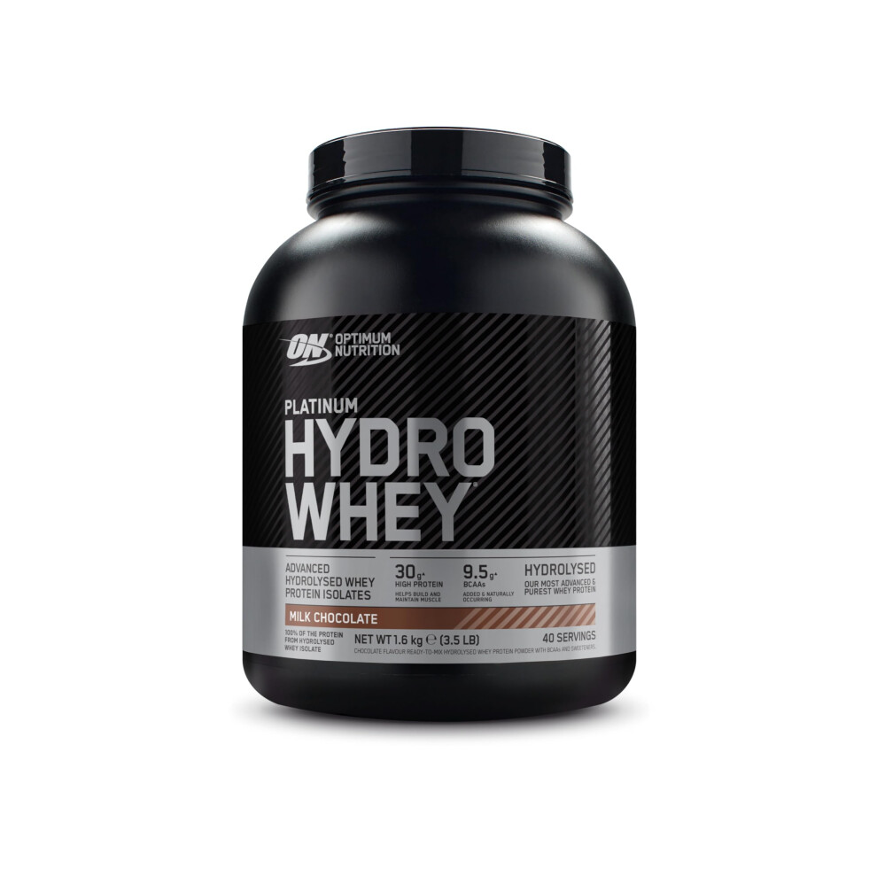 Optimum Nutrition Platinum Hydro Whey, Hydrolysed Whey Protein Isolate Powder With Essential Amino Acids, Glutamine And Bcaa, Milk Chocolate Flavour,