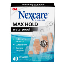 Nexcare Max Hold Waterproof Bandages, Assorted 40 Count (Clear) / 40 Count