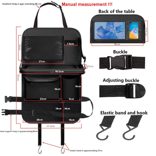 TCJJ Backseat Car Organizer, Car Back Kick Mats Oxford Protector Seat Cover 2