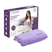 Carmen C85043PUR Rechargeable Hot Water Bottle & Cosy Hand, Body Warmer, Fast Heating, No Refill, Over Heat Protection, Portable Heating Pad for Pain