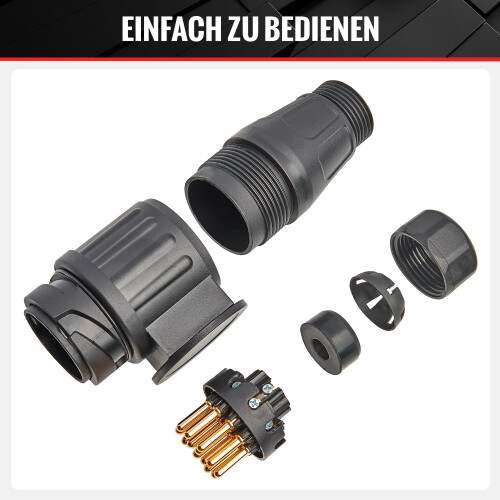 RED WOLF 13 Pin Trailer Plug Socket Adaptor Towing Male Connector 13 2