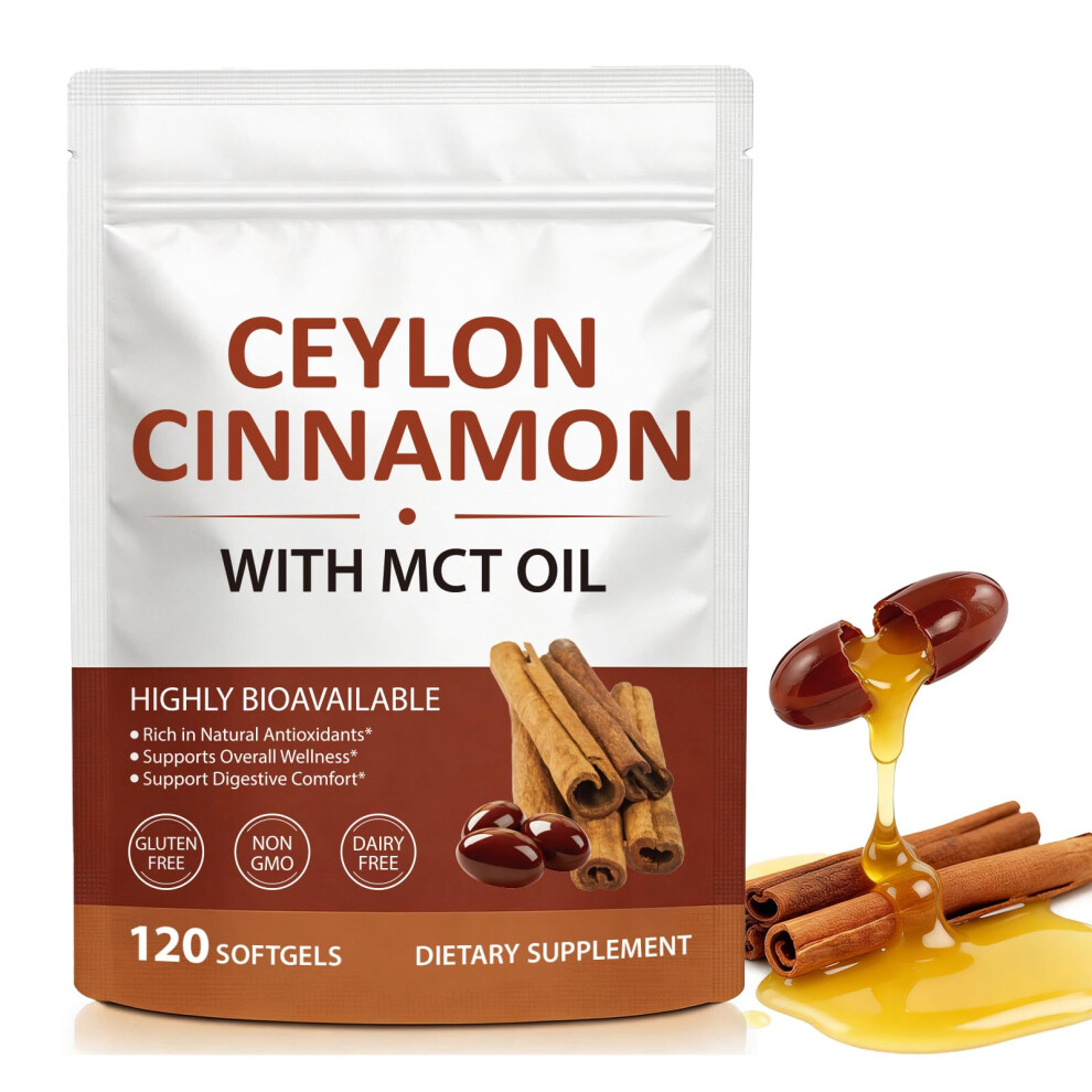 Qliges Ceylon Cinnamon Softgels With Mct Oil Â Premium Botanical Bark Extract For Daily Wellness Support Â High Absorption Formula Â Non-Gmo, Gluten-Fr
