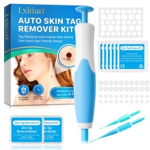 Auto Skin Tag Removal Kit - Wart Remover with 40 Removal Bands & 10 Cleansing Wi