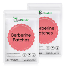Berberine Patches, Berberine Support Patches with Berberines & Cinnamon Extract, Vegan, Helps Support Metabolism & Energy Levels, 30Pcs (2 Pack)