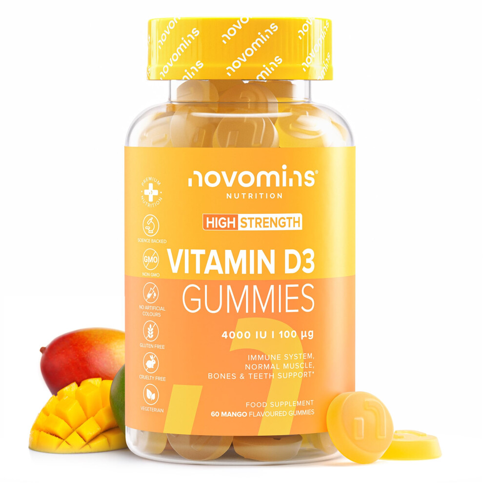 Novomins Vitamin D Gummies - 4000 Iu Vitamin D3 - Vegetarian & Gluten Free