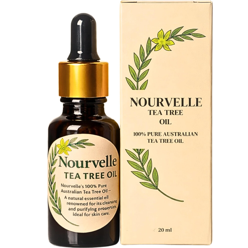 Nourvelle Australian Tea Tree Oil 20Ml Â 100% Pure Undiluted For Skin, Hair, Scalp, Acne, Nail Fungus & Aromatherapy (Melaleuca Alternifolia)