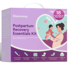 Glamommy Postpartum Recovery Essentials Kit for Women, Labor & Delivery Postpartum Care, Peri Bottle, Cooling Spray, Disposable Postpartum Underwears