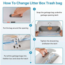 5 X 15Count Trash Bags for Automatic Cat Litter Box Self Cleaning,Replacement Liners for Robot Box,Drawstring Waste Bags