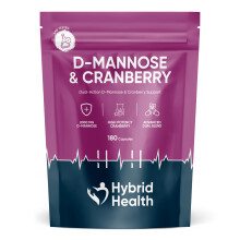 Hybrid Health D Mannose & Cranberry 2,000mg - 2 Months Supply, 180 D-Mannose Cap