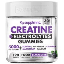 Supplmnt. Creatine Gummies with Electrolytes, 5000mg Creatine Monohydrate, BlackBerry Flavour, 120 Gummies – Vegan, Gluten-Free, Non-GMO – Food Su