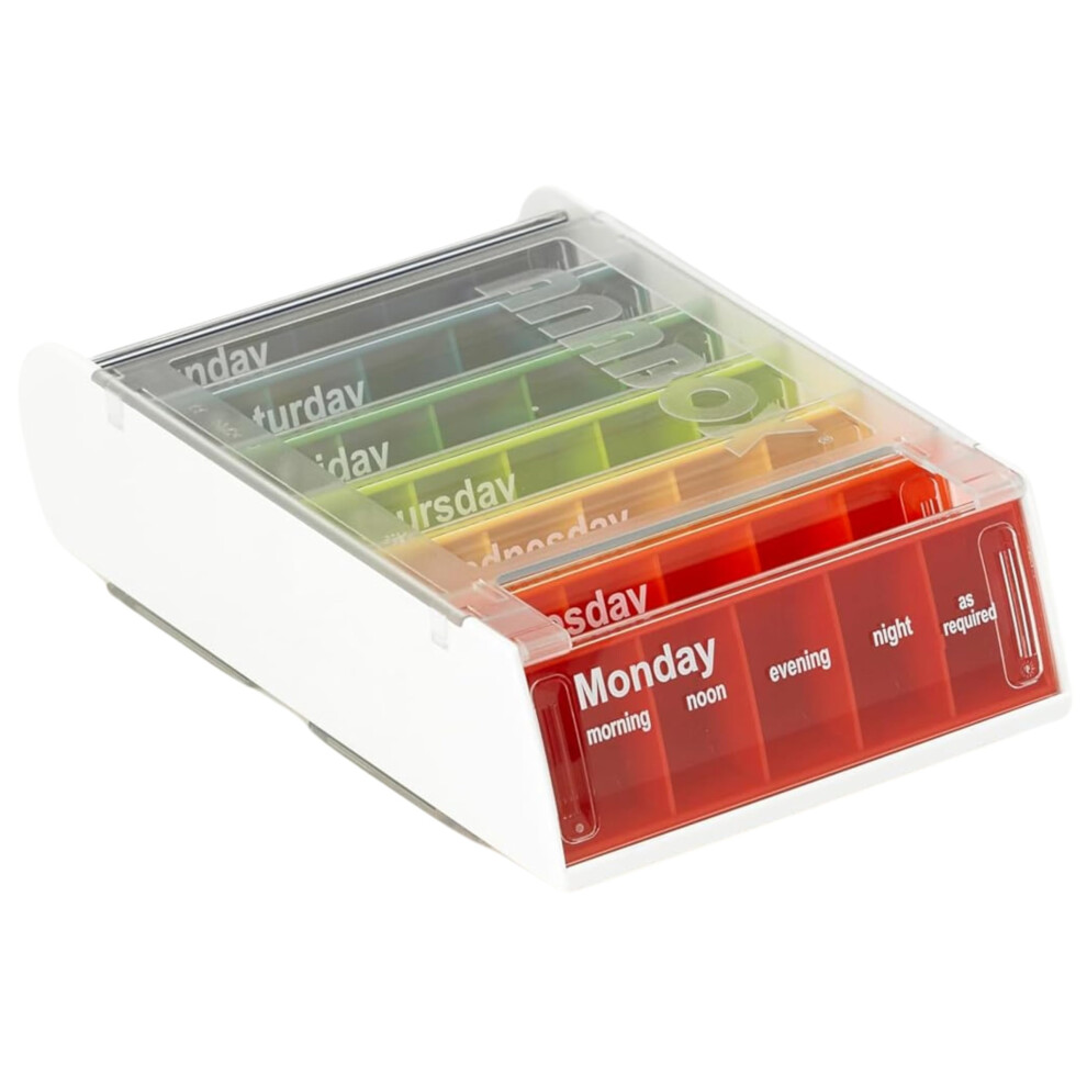 Patterson Medical Weekly Pill Organiser Â 7 Day Box With 5 Daily Compartments Â Detachable, Portable Tablet Pots For Medication, Vitamins And Supp