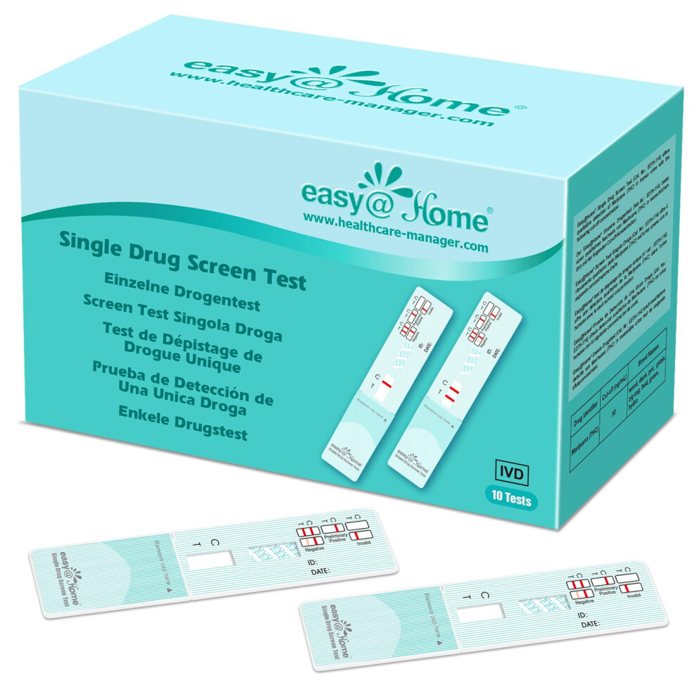 Easy@Home Cannabis Marijuana Thc Urine Drug Tests Kit Single Panel - 10 Pack