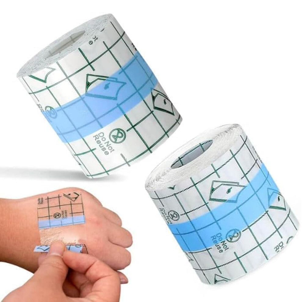 Betterjonny 20 Meters Waterproof Transparent Bandage, 2 Rolls 10M X 5Cm Stretch Adhesive Bandage Tape Clear Protective Bandages Dressing Tape For Swimming And Sh