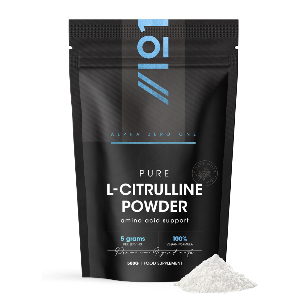 Alpha01 L-Citrulline Malate Powder 500G Â Unflavoured Â 5 Grams Per Serving Â Vegan Fermented Amino Acid Â Resealable And Recyclable Pouch By