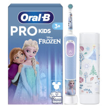 Oral-B Pro Kids Electric Toothbrush, 1 Toothbrush Head, x4 Frozen Stickers, 1 Travel Case, 2 Modes with Kid-Friendly Sensitive Mode, for Ages 3+, 2 P