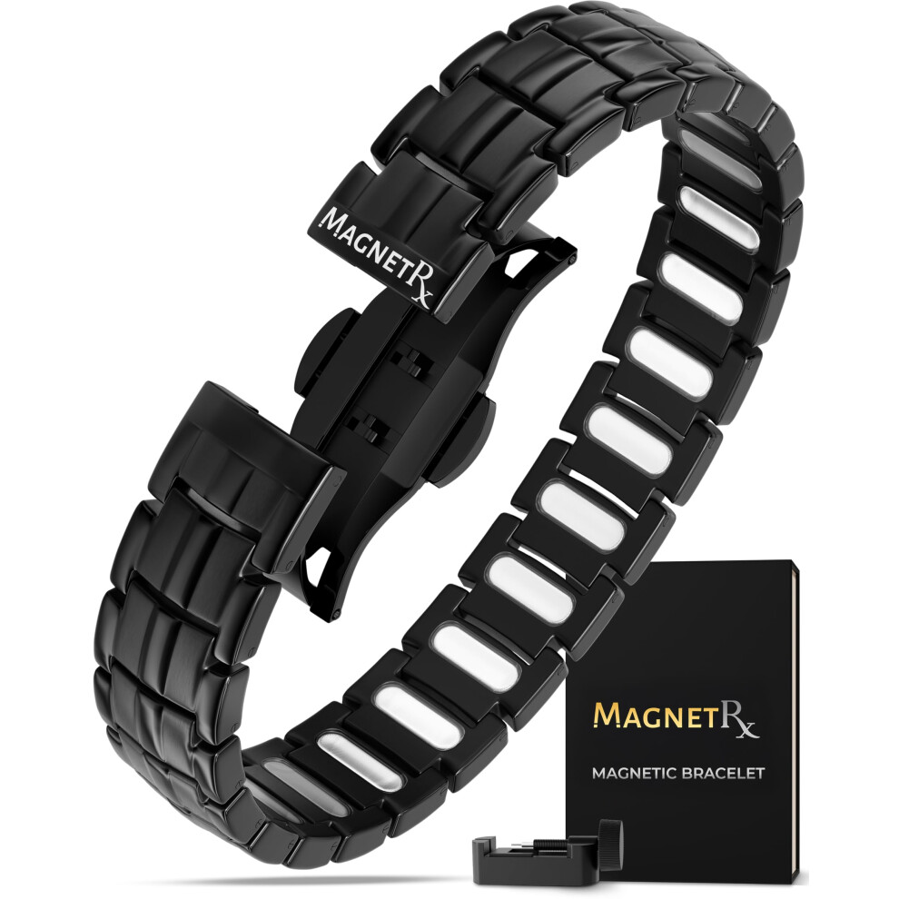 Magnetrx Magnetic Bracelets For Men - Ellipsemax 5X Strength Mens Magnet Bracelet With 5,000 Gauss Magnets - Designed In Usa & Patent Approved - Adj