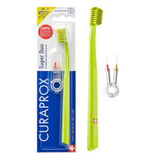 Curaprox, Super Duo Pack – CS 5460 Ultra Soft Toothbrush + Free Interdental Brushes & Duo Holder | Gentle Gum Care & 100% Tooth Surface Cleaning | S