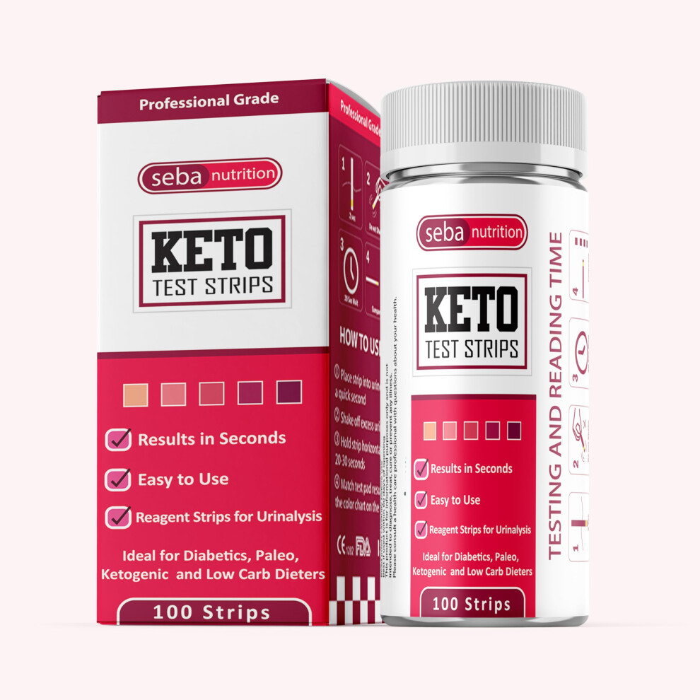 Seba Nutrition - Keto Urine Test Strips - Urinalysis Test Sticks - Design For Ketogenic And Low Carb Diets - Best For Accurate Meter Measurement Of K