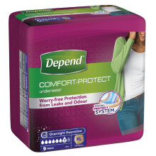 Depend, Comfort Protect Incontinence Pants for Women ExtraLarge Pants, 9 count